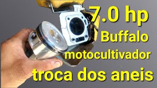 Troca de anel de segmentoe pistão Buffalo 70 hp motocultivador [upl. by Starling]