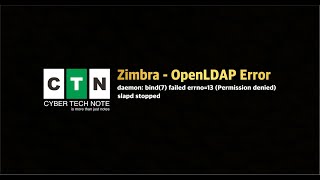 Zimbra OpenLDAP Errors  Errno13 Permission denied [upl. by Amalie]