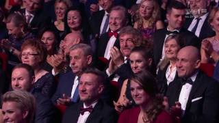 Gala Mistrzów Sportu 2016  Anna Lewandowska odbiera nagrodę za męża [upl. by Naima]