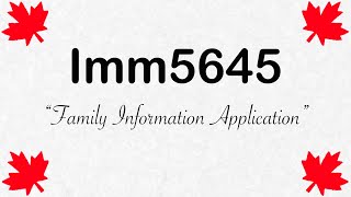 Como llenar formulario Imm5645 Family Information [upl. by Leizahaj]