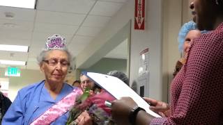 The oldest working nurse in the United States turns 90 and still going [upl. by Lleral]