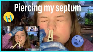 PIERCING MY SEPTUM AT HOME😱😱 [upl. by Veradia147]