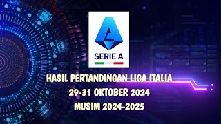 HASIL LIGA ITALIA 2931 OKTOBER 2024 [upl. by Craw]