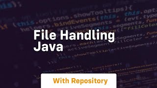 file handling java [upl. by Anawal]