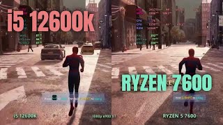 i5 12600k vs Ryzen 7600 non x  Gaming Test [upl. by Acsecnarf]