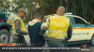 ASI SE INCAUTO 218 KILOS DE CLORHIDRATO DE COCAINA EN VEHICULO CISTERNA [upl. by Elnar]