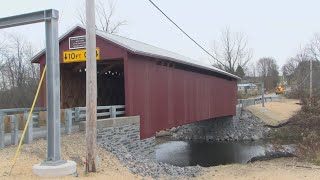 Historic Erie County covered bridge reopens after restoration work [upl. by Anoirb]