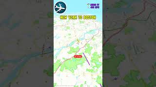 ✈️ NYC to Boston Speedy Flight Map Animation  American Airlines Airplane Journey 🗺️ [upl. by Hedaza]