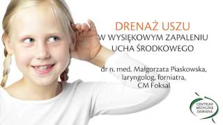 Drenaż uszu w wysiękowym zapaleniu ucha środkowego u dzieci  dr n med Małgorzata Piaskowska [upl. by Lleuqar814]