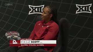 2023 Big12 Basketball Tip Off  Oklahoma Womens Basketball Head Coach Jennie Baranczyk Press Confer [upl. by Leahsim]