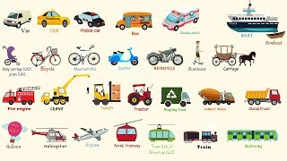 List of Vehicle Names  Types of Vehicles in English  Vehicles Vocabulary Words [upl. by Hynda761]