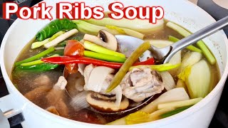 Pork Ribs Sinigang Recipe  Schweinerippchen Suppe Rezept  Pork Ribs Tamarind Soup  by Nimfa Bolz [upl. by Hauger290]