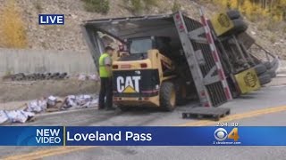 Beer Truck Overturns On Loveland Pass [upl. by Candie]