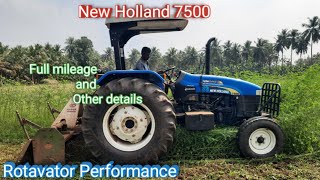 New Holland 7500 Tractor Rotavator Performance  New Holland 7500 Tractor Review In Tamil  NH 75hp [upl. by Kartis]