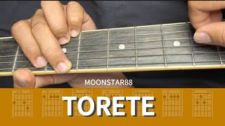 MOONSTAR88  TORETE  GUITAR TUTORIAL [upl. by Arad]