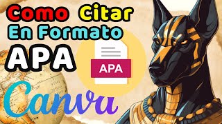 Cómo Citar En Formato APA En Canva 2024 [upl. by Alethia951]