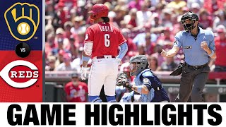 Brewers vs Reds Game Highlights 61922  MLB Highlights [upl. by Aro]