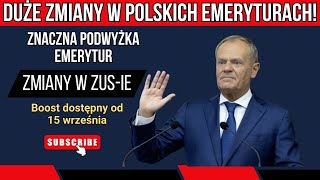 Emeryci Uwaga na duże zmiany w emeryturach zatwierdzone przez ZUS od 15 września Podwyżka wypłat [upl. by Garwin917]