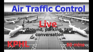 Live Air Traffic Control Taxi  Virtual Plane Spotting PHL Airport [upl. by Ttiwed]