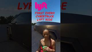 Worlds first lyft ride in a Cybertruck lyft teslanew tesla teslacybertruck ridesharedriver [upl. by Ahsinelg431]