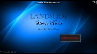 Landslide  stevie nicks  lyrics [upl. by Wolfy]