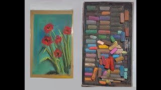 painting flowers using chalk pastel [upl. by Clarabelle378]