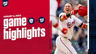 Brewers vs Nationals Game Highlights 8223  MLB Highlights [upl. by Yrrac623]