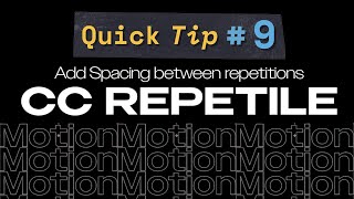 Quick Tip 9 Add spacing for repetitions when using CC repetile effect  After Effects Tutorial [upl. by Dumond]