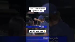 Evan Longoria saves a reporters life😍 video Debunked 🥴 [upl. by Carmelle375]