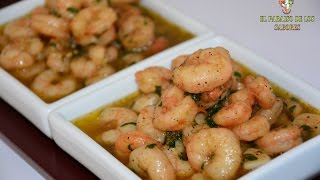 Como hacer gambas al pil pilcreveți cu usturoiprawns with garlic crevettes à lail [upl. by Hiroko]