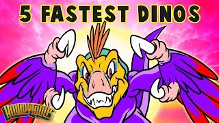 Top 5 Fastest Dinos  Dinosaur Songs for Kids from Dinostory by Howdytoons [upl. by Eeniffar]