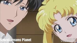 Usagi and Mamoru kiss scene Sailor Moon Crystal [upl. by Oinesra]