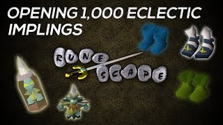 OSRS  Loot From Opening 1000 Eclectic Implings  Imps Medium Clue Loot [upl. by Airel]