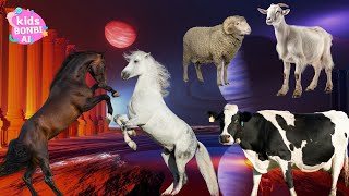 Songs about cows sheep horses goats  Kids Bonbi AI [upl. by Okia65]