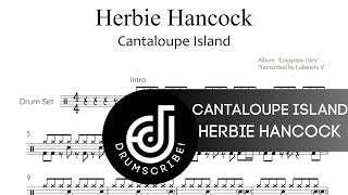 Herbie Hancock  Cantaloupe Island Drum transcription  Drumscribe [upl. by Darnoc]