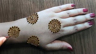 Simple and easy back hand mehndi design  Easy mehndi design  Simple mehndi  How to draw mehndi ❤ [upl. by Engel]