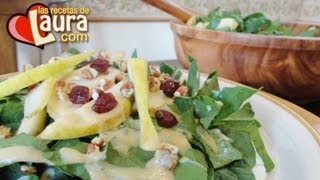 Ensalada de espinacas con pera  Recetas de cocina fáciles [upl. by Nathalia]