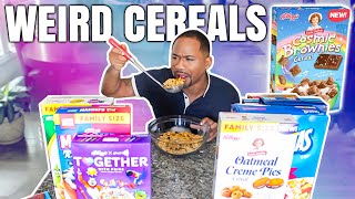 Trying ALL NEW WEIRD CEREALS OF 2021  Taste Test  Alonzo Lerone [upl. by Laurentia261]