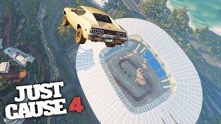 FREE FALL INTO A STADIUM STUNT  Just Cause 4 Stunts [upl. by Fancie]