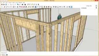 Framing Exterior Wall Corners  Requested SketchUp Video [upl. by Raskin]