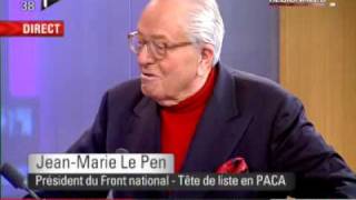 JeanMarie Le Pen invité dAudrey Pulvar sur iTELE [upl. by Tenay109]