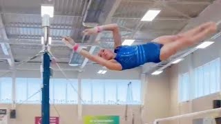 Kaylia Nemour  Uneven Bars Training  Top 12 Match Avoine December 2024 [upl. by Llednew]