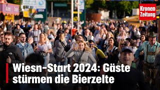 WiesnStart 2024 Gäste stürmen die Bierzelte  kronetv NEWS [upl. by Deehsar373]