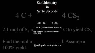 Stoichiometry in 60 Seconds🚦🏎️ Lets Go [upl. by Adidnac836]