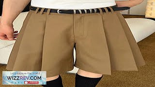 INCERUN Mens Solid Color Large Pleated Baggy Casual Shorts with Pocket Review [upl. by Claudie337]