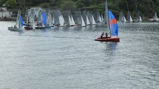 Salcombe Gin Merlin Rocket Week 2022 Day 3 Morning Race Start [upl. by Nasus]