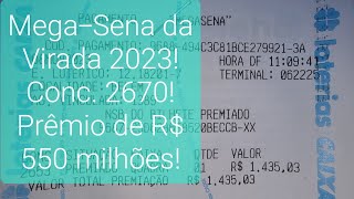 MegaSena da Virada 2023 Prêmio pode chegar a 550 milhões Estudo dos maiores Padrões e Motivação [upl. by Keegan308]