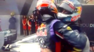 Vettel hugs Ricciardo  Canadian GP 2014 [upl. by Aretta]