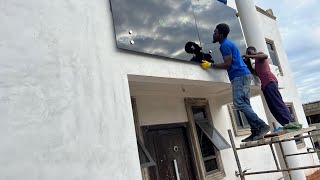 Building in Ghana  Glass Balustrade Installation Episode 1 [upl. by Euqinu]