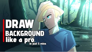 Learn HOW to Draw BACKGROUND Like a pro in just 5 minutes  tutorial 2024 ibispaintx [upl. by Wilmer]